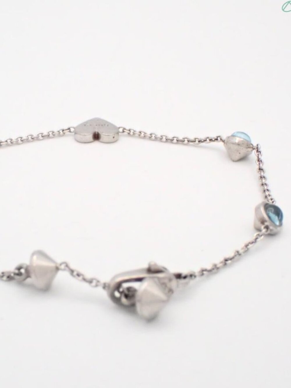 Gucci Blue Topaz Bracelet 925 ~7.5" - Picture 2 of 3